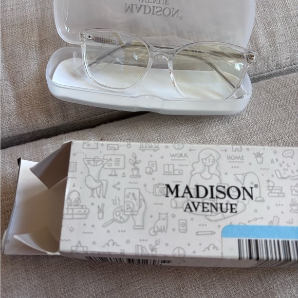 Madison Avenue blue light blocker glasses. Clear frames brand new. - Picture 2 of 2
